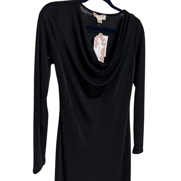 BAND OF THE FREE Annabelle Cowl Neck Midi Dress Knit Black NWT Large - Picture 6 of 9